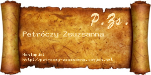 Petróczy Zsuzsanna névjegykártya