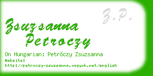 zsuzsanna petroczy business card